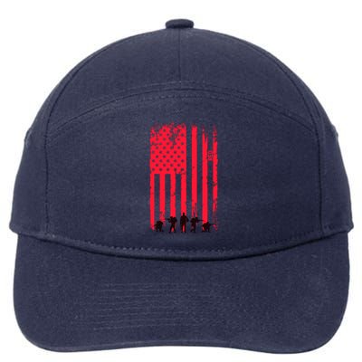 American Flag Us Veteran 7-Panel Snapback Hat