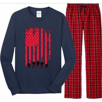 American Flag Us Veteran Long Sleeve Pajama Set