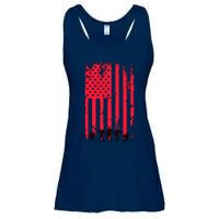 American Flag Us Veteran Ladies Essential Flowy Tank