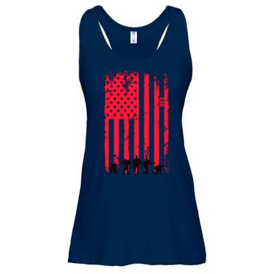 American Flag Us Veteran Ladies Essential Flowy Tank