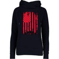 American Flag Us Veteran Womens Funnel Neck Pullover Hood