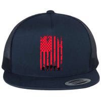 American Flag Us Veteran Flat Bill Trucker Hat