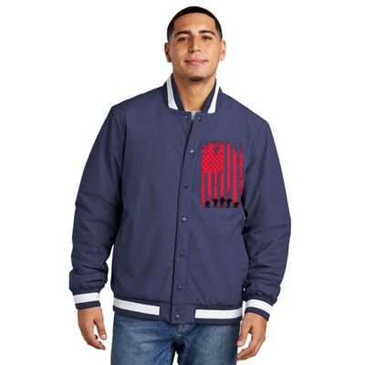 American Flag Us Veteran Insulated Varsity Jacket