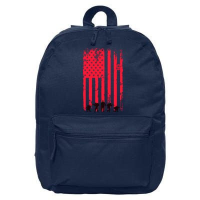 American Flag Us Veteran 16 in Basic Backpack