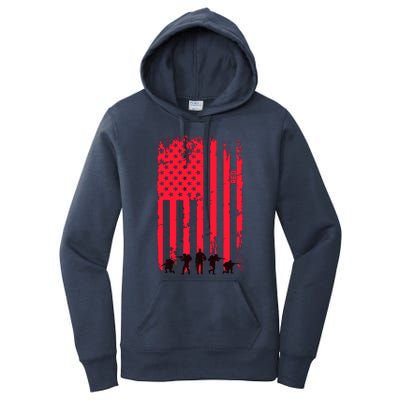 American Flag Us Veteran Women's Pullover Hoodie