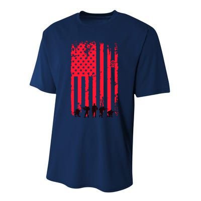 American Flag Us Veteran Performance Sprint T-Shirt