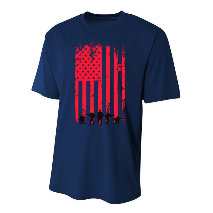 American Flag Us Veteran Performance Sprint T-Shirt