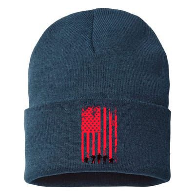 American Flag Us Veteran Sustainable Knit Beanie