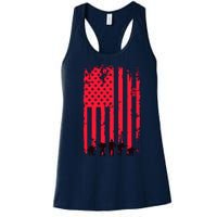 American Flag Us Veteran Women's Racerback Tank