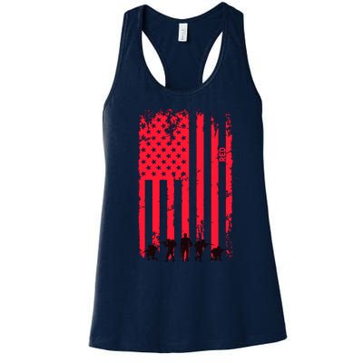 American Flag Us Veteran Women's Racerback Tank