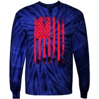 American Flag Us Veteran Tie-Dye Long Sleeve Shirt