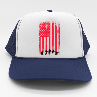 American Flag Us Veteran Trucker Hat