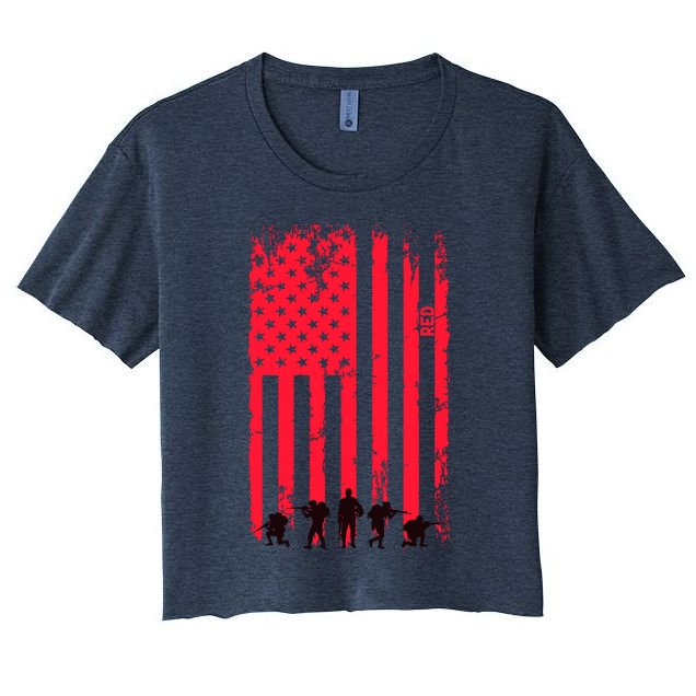 American Flag Us Veteran Crop Top