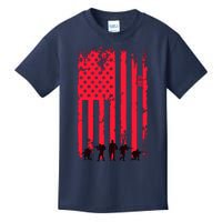 American Flag Us Veteran Kids T-Shirt