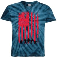 American Flag Us Veteran Kids Tie-Dye T-Shirt