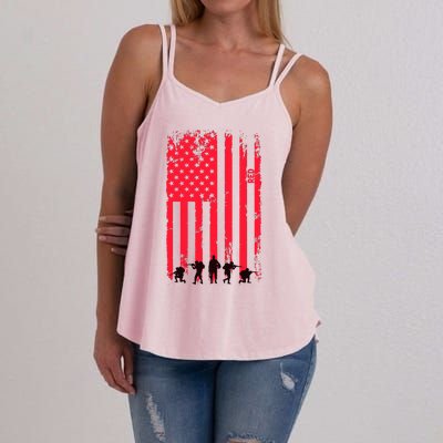 American Flag Us Veteran Women's Strappy Tank