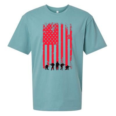 American Flag Us Veteran Sueded Cloud Jersey T-Shirt