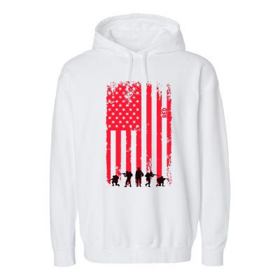 American Flag Us Veteran Garment-Dyed Fleece Hoodie