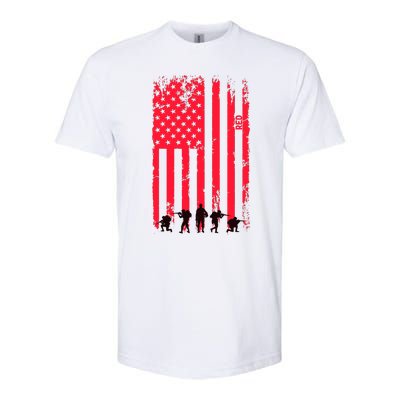 American Flag Us Veteran Softstyle CVC T-Shirt