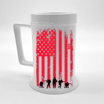 American Flag Us Veteran Beer Stein