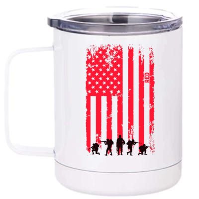 American Flag Us Veteran 12 oz Stainless Steel Tumbler Cup