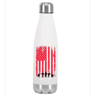 American Flag Us Veteran Stainless Steel Insulated Water Bottle