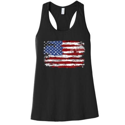 American Flag Usa United States Of America Us 4th Of July Women's Racerback Tank