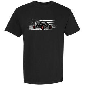 American Flag Utv Side By Side Sxs Off Road Garment-Dyed Heavyweight T-Shirt