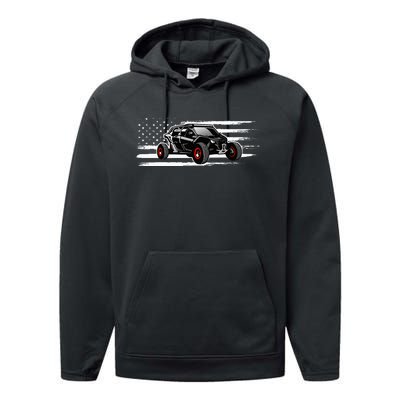 American Flag Utv Side By Side Sxs Off Road Performance Fleece Hoodie