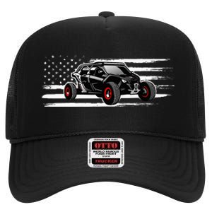 American Flag Utv Side By Side Sxs Off Road High Crown Mesh Back Trucker Hat