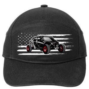 American Flag Utv Side By Side Sxs Off Road 7-Panel Snapback Hat