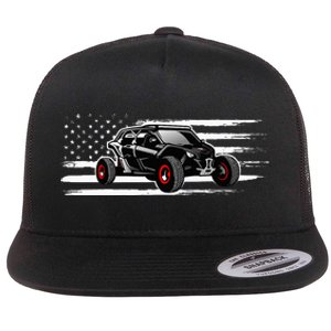 American Flag Utv Side By Side Sxs Off Road Flat Bill Trucker Hat