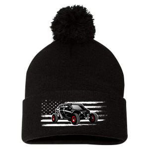 American Flag Utv Side By Side Sxs Off Road Pom Pom 12in Knit Beanie