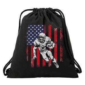 American Football Usa Flag Football Lover Drawstring Bag