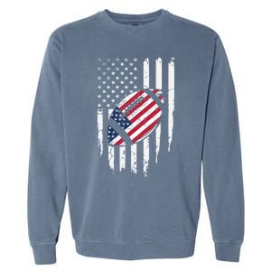 American Football Usa Flag Season Game Day Sports Gift Garment-Dyed Sweatshirt