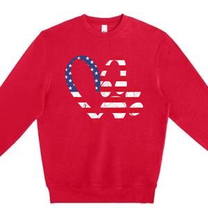 American Flag USA Love Dog Paw Print Animal Paw Dog Lover Premium Crewneck Sweatshirt