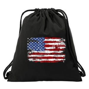 American Flag Usa United States Of America Us 4th Of July Drawstring Bag