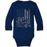 American Flag UTV Side By Side SXS Off Road Baby Long Sleeve Bodysuit