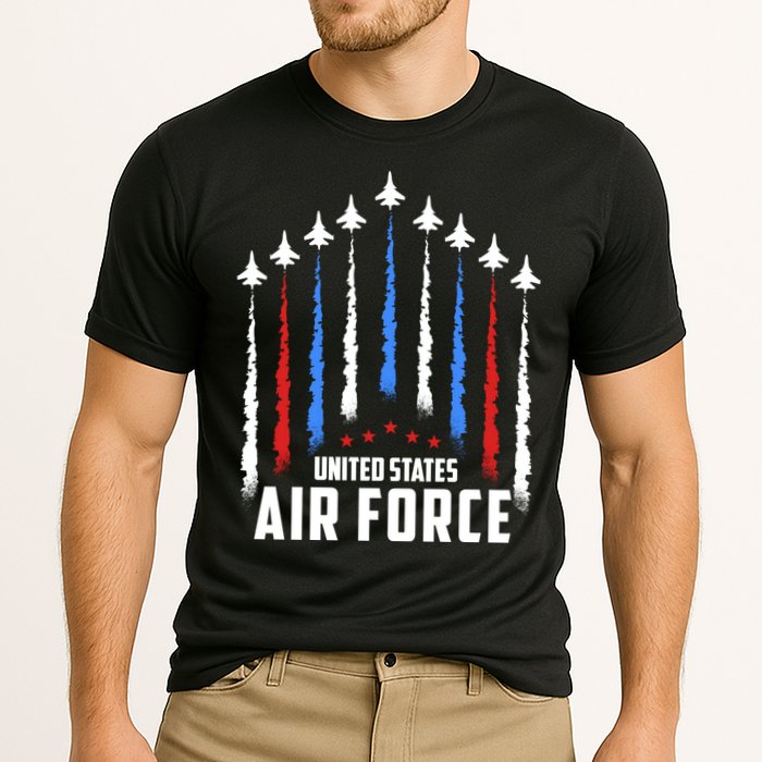 Air Force US Veterans 4th Of July American Flag Cooling Performance Crew T-Shirt