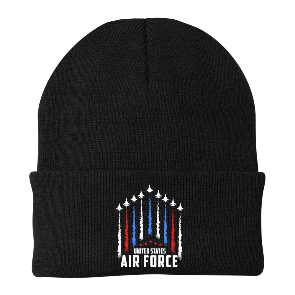 Air Force US Veterans 4th Of July American Flag Beanie