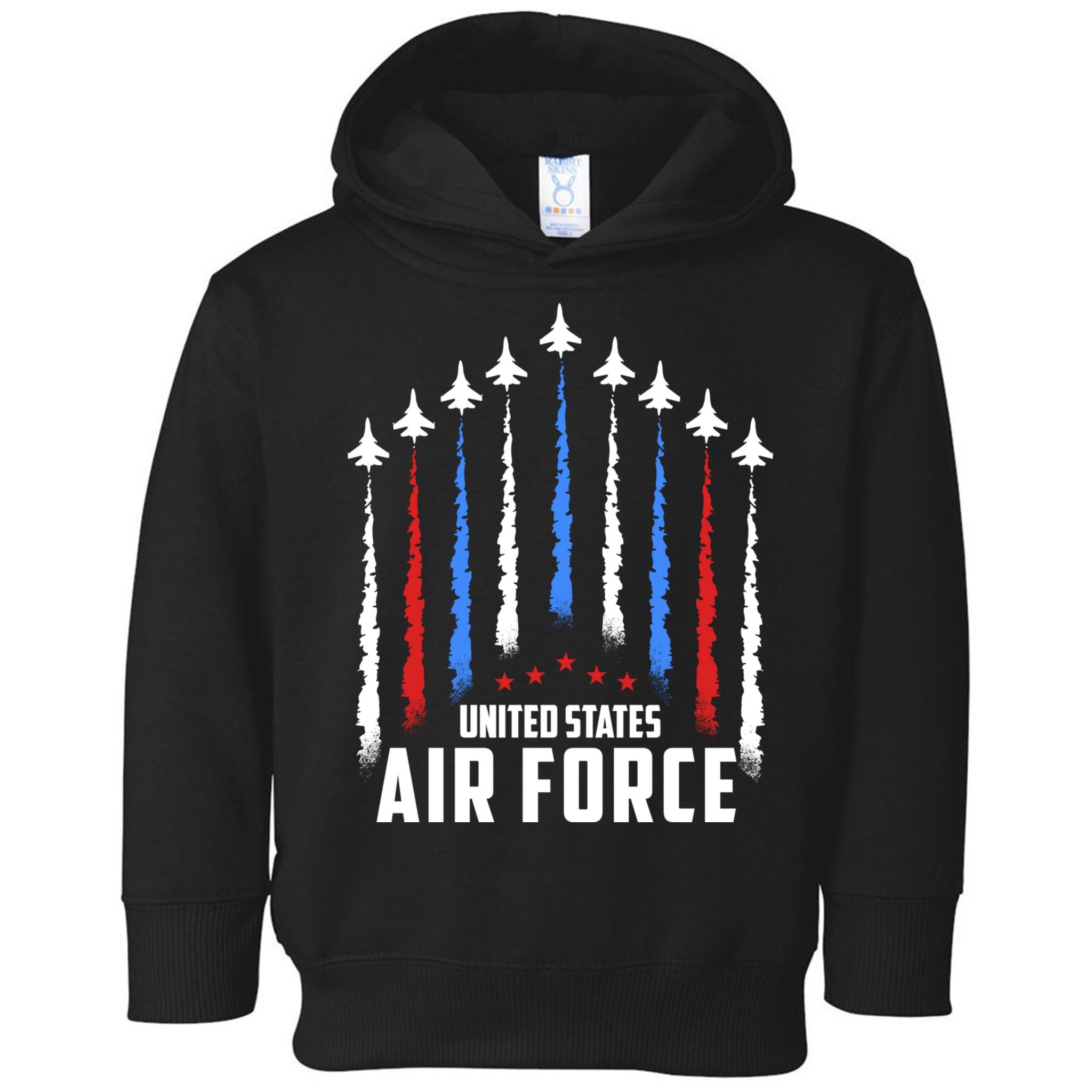 Air Force US Veterans 4th Of July American Flag Toddler Hoodie
