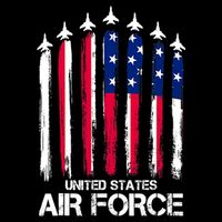 Air Force US Veterans 4th Of July American Flag Cooling Performance Crew T-Shirt