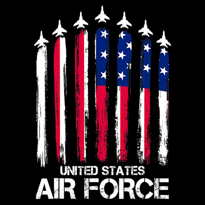 Air Force US Veterans 4th Of July American Flag Cooling Performance Crew T-Shirt