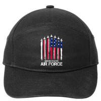 Air Force US Veterans 4th Of July American Flag 7-Panel Snapback Hat