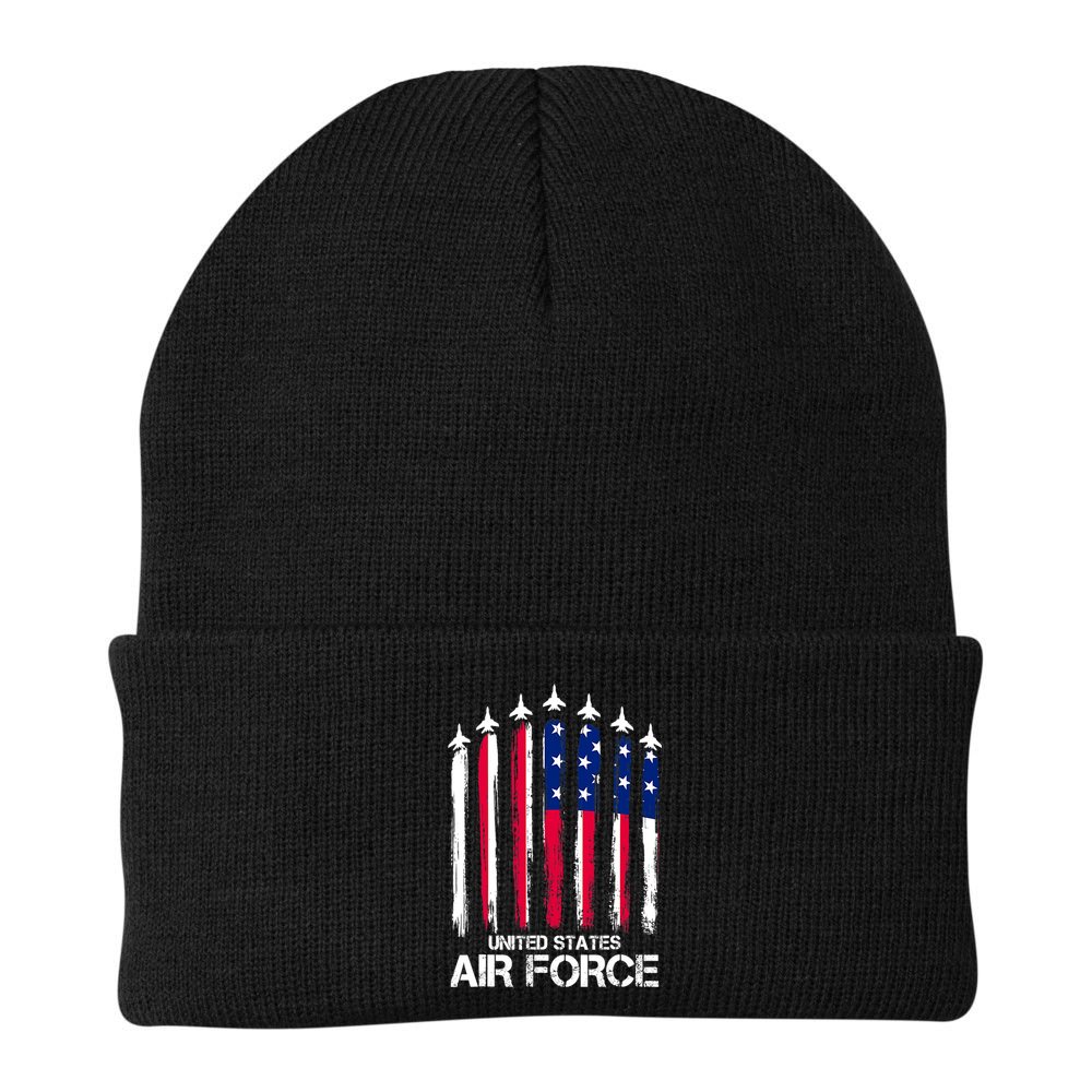Air Force US Veterans 4th Of July American Flag Beanie