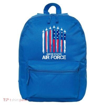 Air Force US Veterans 4th Of July American Flag 16 in Basic Backpack
