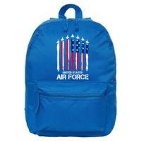 Air Force US Veterans 4th Of July American Flag 16 in Basic Backpack