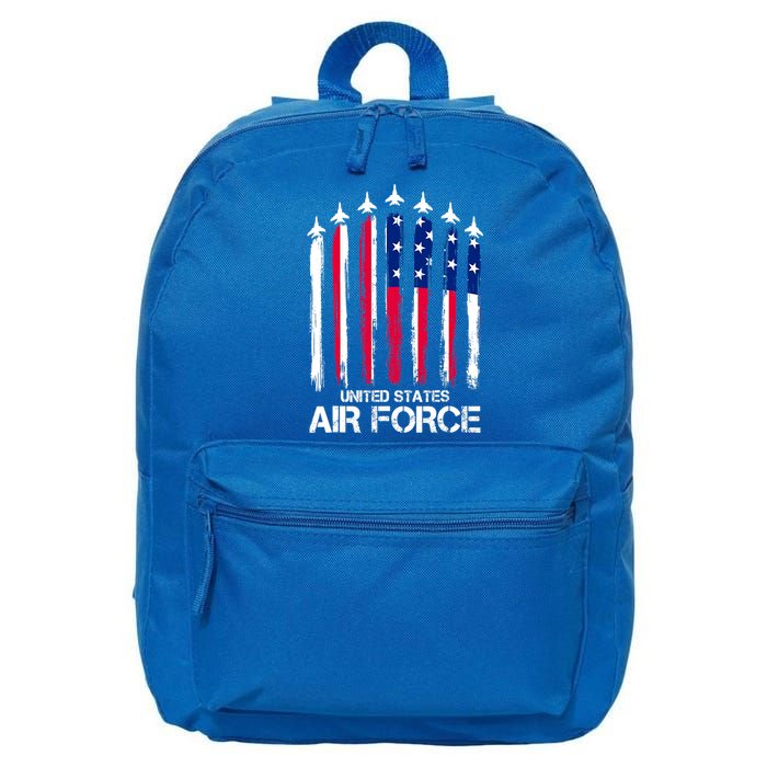 Air Force US Veterans 4th Of July American Flag 16 in Basic Backpack