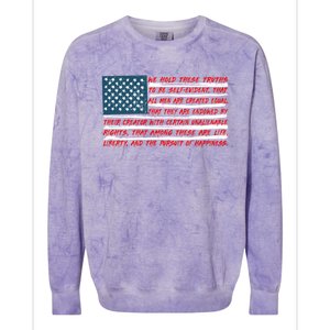 American Flag Us Flag Gift Declaration Of Independence Freedom Funny Gift Colorblast Crewneck Sweatshirt