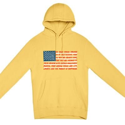 American Flag Us Flag Gift Declaration Of Independence Freedom Funny Gift Premium Pullover Hoodie